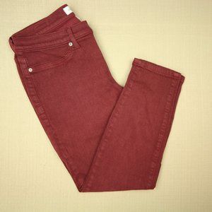 Lila Ryan Jegging Skinny Jeans Women's Size 30 Petite Tuscany Maroon Denim